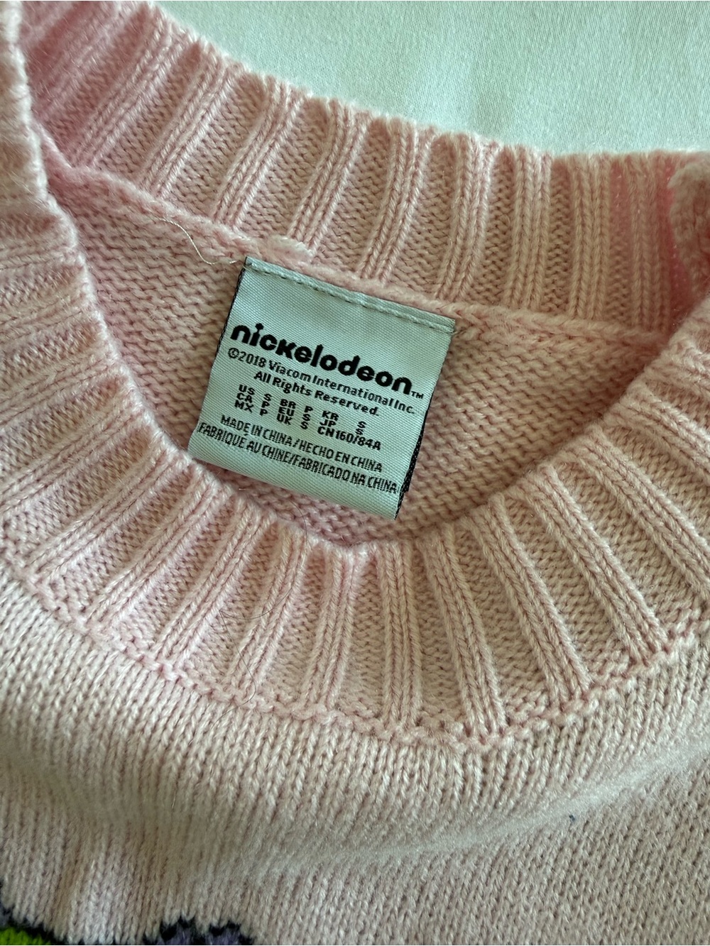 Nickelodeon Hot Topic RugRats Pink Reptar Crewneck Sweater - Picture 5 of 9